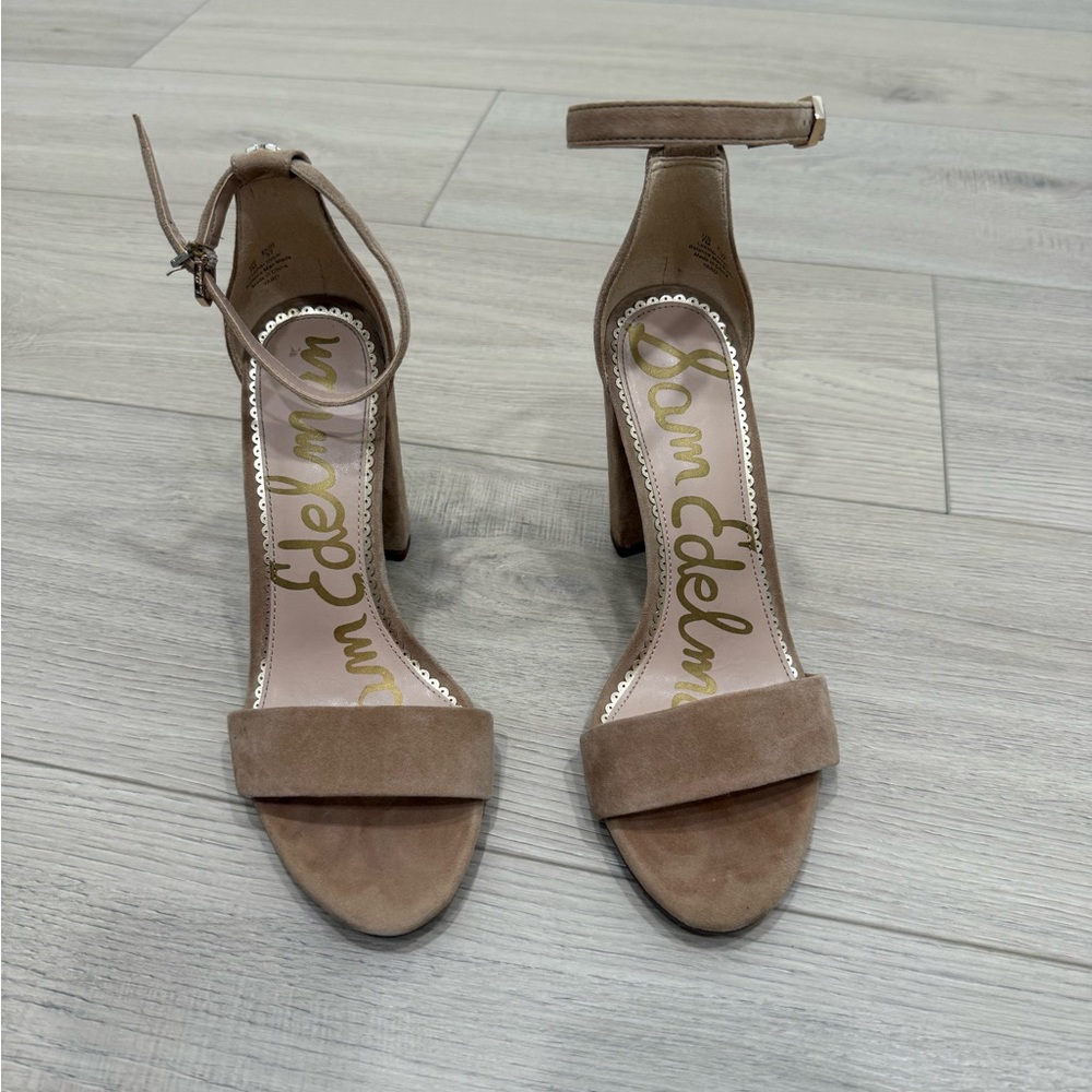 Sam Edelman Brown Suede Ankle Strap Heels